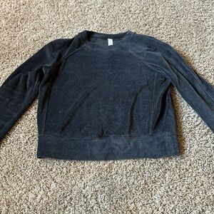 It’s a velvet textured LuLuLemon t waist lined Crewneck